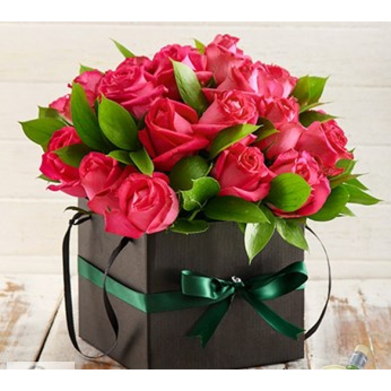 Cerise Roses in a Box